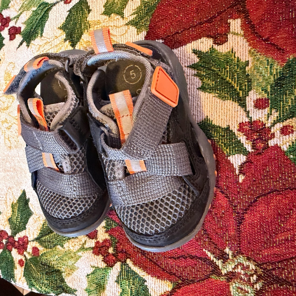 Cat & Jack Black and Orange Kids Sneakers
